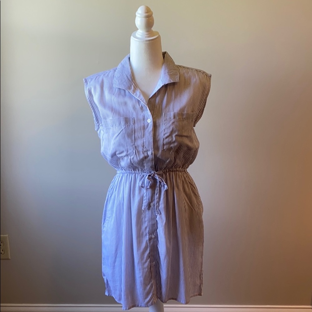 NWOT Blue and White Striped Dress